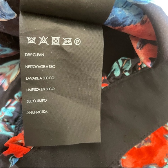 Club Monaco High Waisted Bird/Floral Print Wide Silk Pants Womens Size 6‎ - Picture 10 of 13